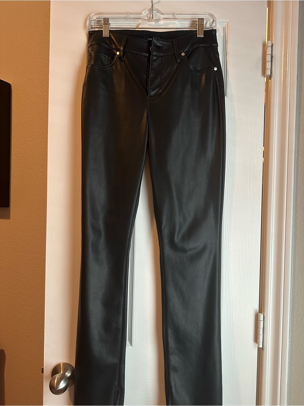 Express Black Faux Leather Pants with Classic Waistband
